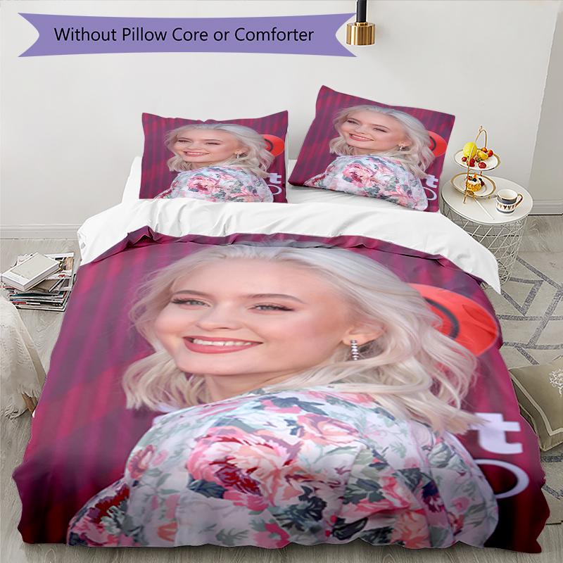 3pcs Zara Larsson Bedding Set Duvet Cover Closure Includes 1 Duvet Cover & 2 Pillowcases, Soft and Comfortable for All Seasons.