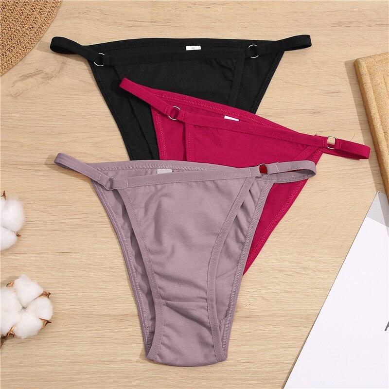 FINETOO Cotton Panty for Women Sexy Bikini Lingerie Low-Waist Plus Size Underwear M-2XL