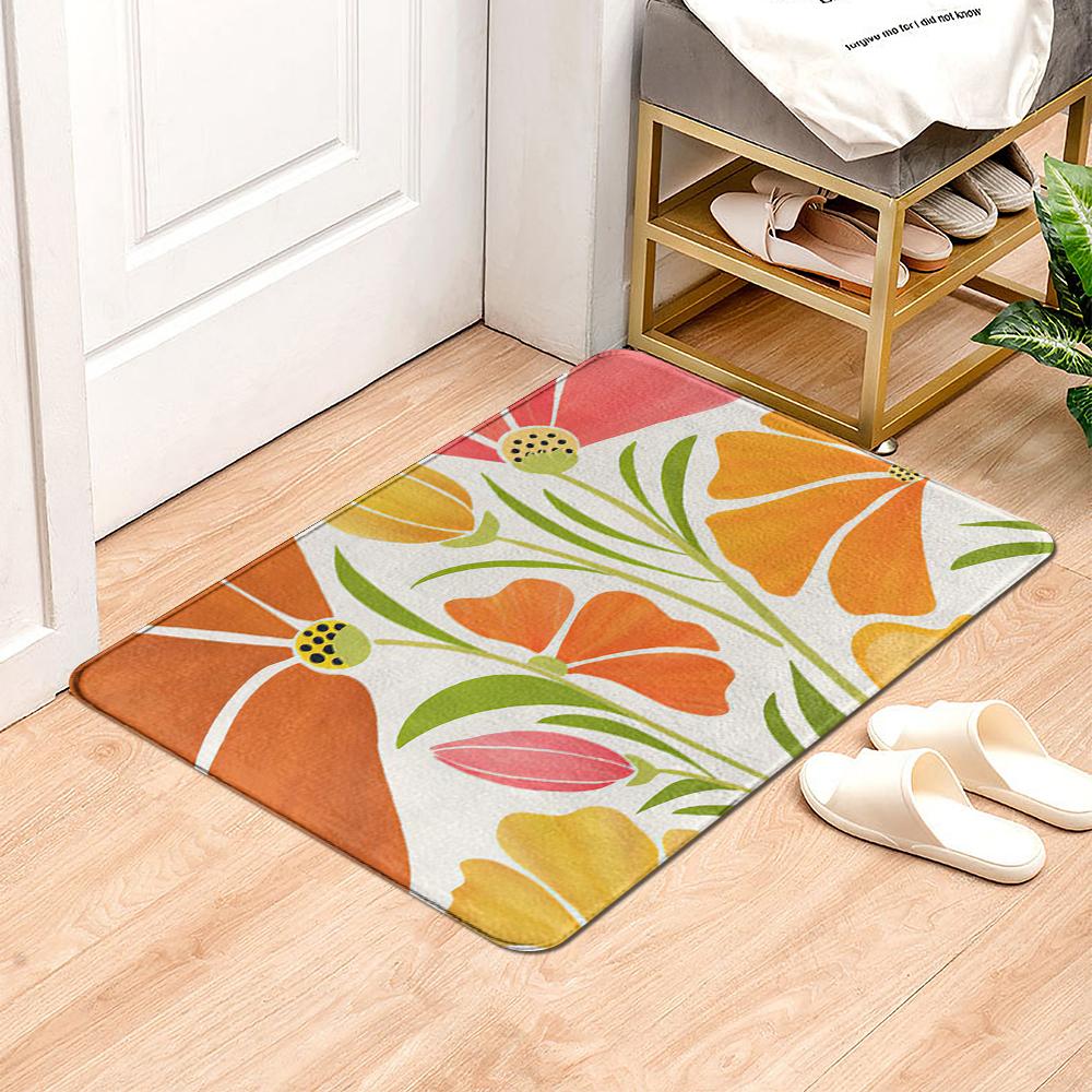 Коврик с рисунком тропических растений, дверной коврик, домашний впитывающий коврик, влагостойкий для крыльца, спальни