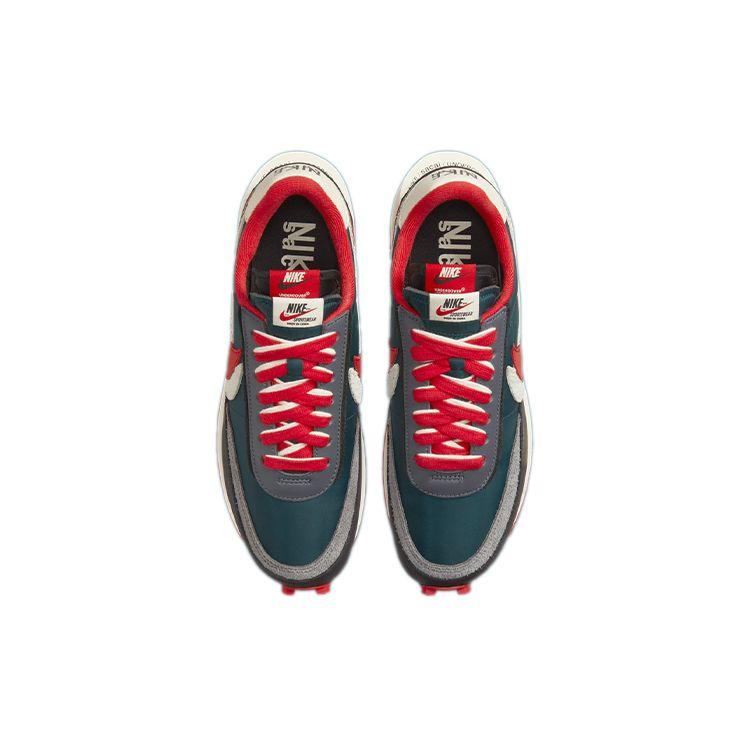 Sacai x Undercover x Nike LDWaffle Midnight Spruce University Red Унисекс Кроссовки Синий Бледно-Слоновая Кость Темно-Серый DJ4877-300