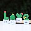 4/8Pcs/Set Mini Potted Cactus Ornament Cartoon Expression Love Shape Cactus Planter Pot