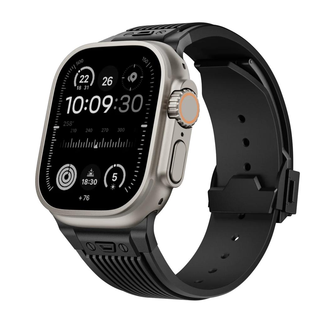 Силиконовый спортивный ремешок для Apple Watch Ultra 2/1 49мм Series 10 9 8 7 46мм 45 44 Резиновый ремешок для iWatch 6 5 4 3 Se 44мм 42мм