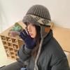 Шапка с защитой ушей большого обхвата с вышивкой букв Вязаная шапка Модная теплая зимняя шапка Женская