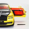 1:24 Rolls-Royce Ghost Alloy Luxury New Energy Car Model Die-cast Toy Car Metal Charging Car Model Sound and Light Pull Back Children's Toy Gift
