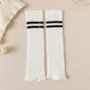Детские зимние белые вязаные длинные носки до икры - Теплые в стиле Лолиты