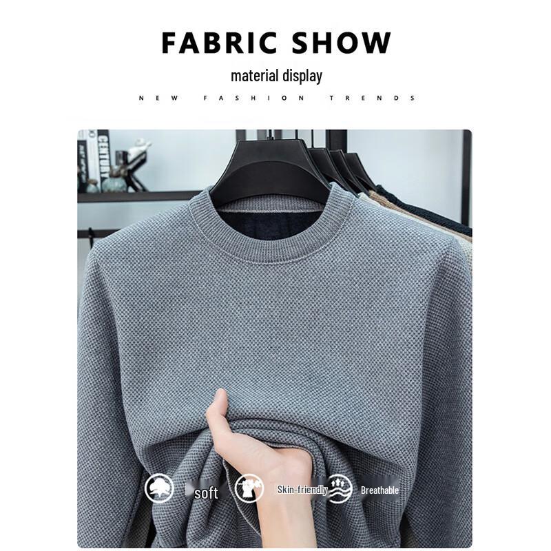 Мужской зимний свитер крупной вязки на флисовой подкладке Romon WLX222