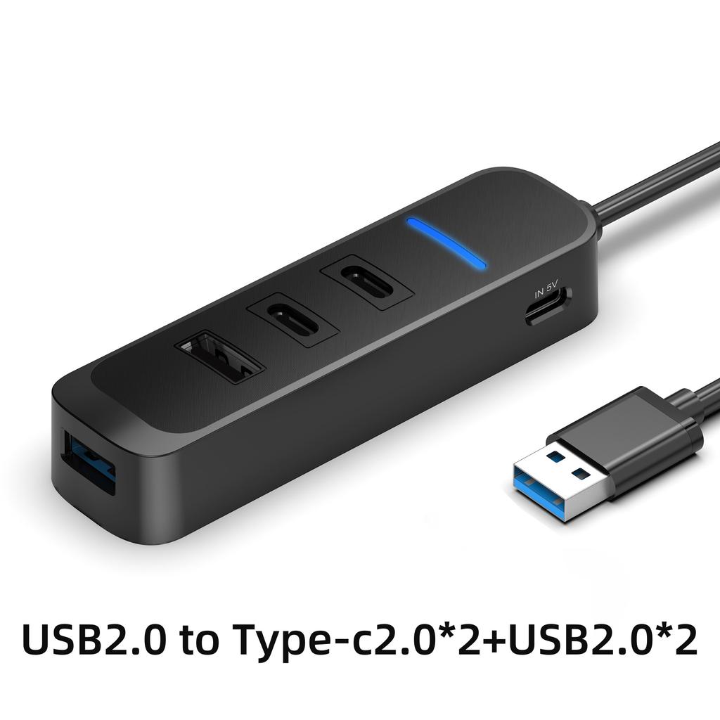4 Ports USB 3.0 Hub With Power Adapter Multi USB Splitter Hub For Computer Accessories Multiple Expander USB2.0 Type C HUB