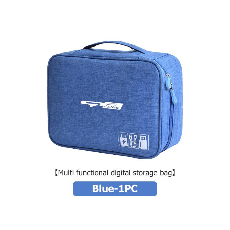 For KIA Large Capacity USB Data Line Charger Plug Storage Bag Waterproof Digital Organizer K5 K2 Rio Optima Sportage Venga MF1