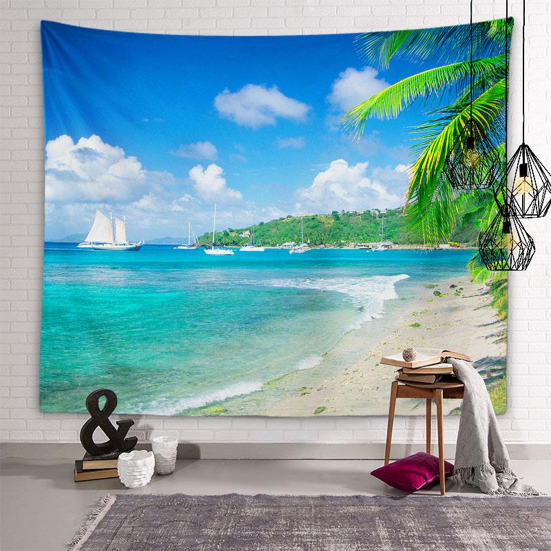 Nature Beach Scenery Wall Art Tapestry Turtle Tapestry Wall Decor Backdrop Cloth Living Room Bedroom Room Home Decor
