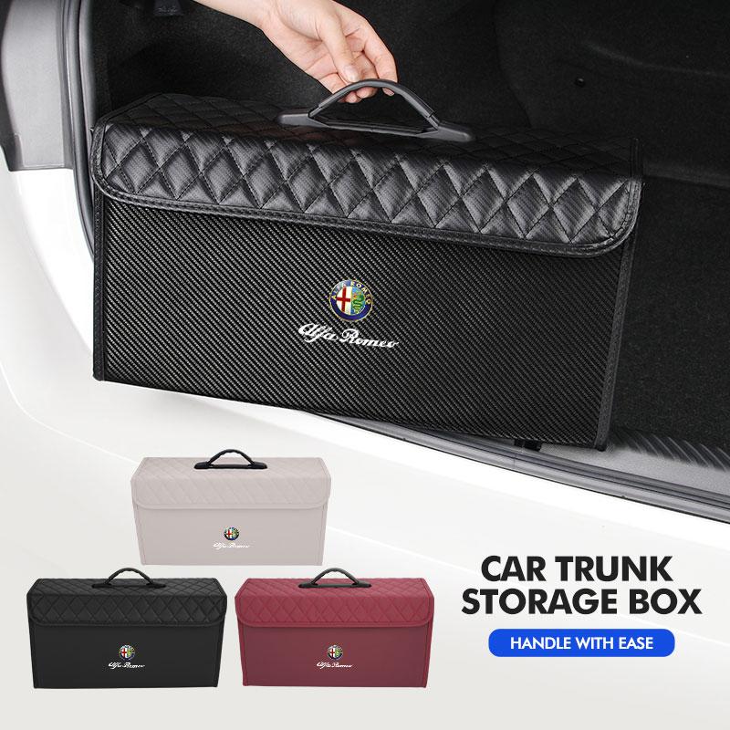 Car Organizer Trunk Storage Box Stowing Tidying Container Bag For Alfa Romeo GT Stelvio F1 Brera Volante Tonale Gloria Disco duw753