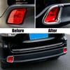 Chrome Highlander Rear Bumper Reflector Fog Light Lamp Frame Bezel Molding Cover Trims for 2014-2018 Toyota Highlander