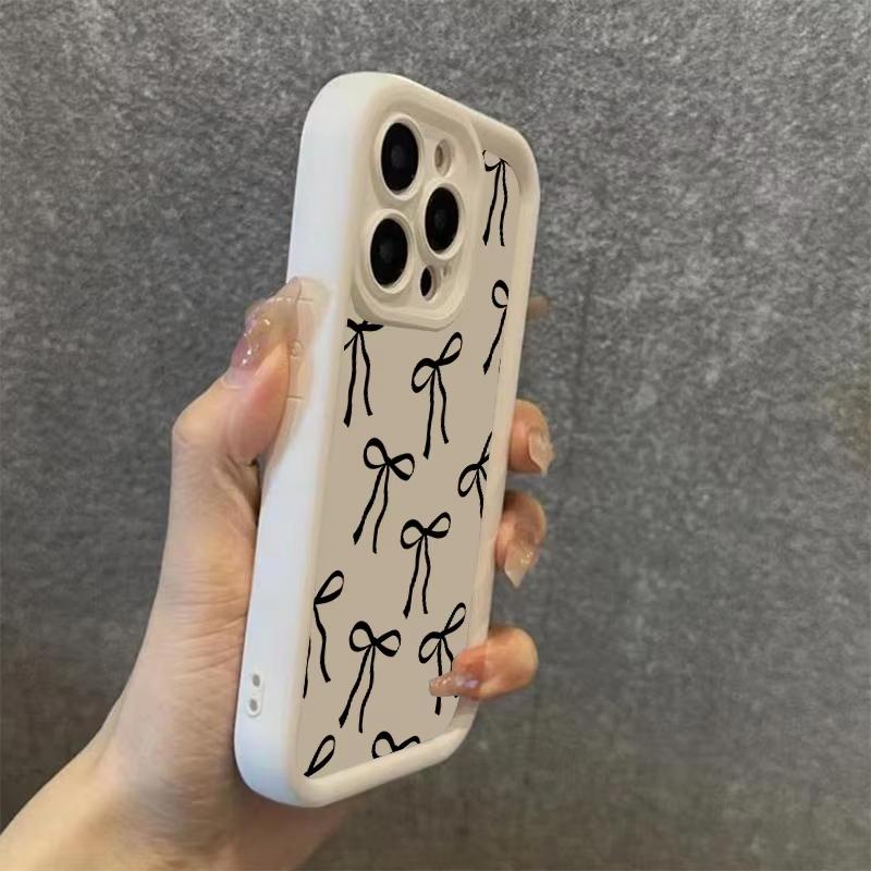 Милый Чехол Для Телефона С Узором Черного Банта Для Xiaomi Mi Poco X6Pro X6 X7 X5 Pro Mi Poco F7 F6 F5 Pro Мягкий Силиконовый Чехол