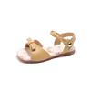 Children's Floral Flat Sandals Summer New Korean Style Girls' Bow Strap Princess Shoes to Match Dresses