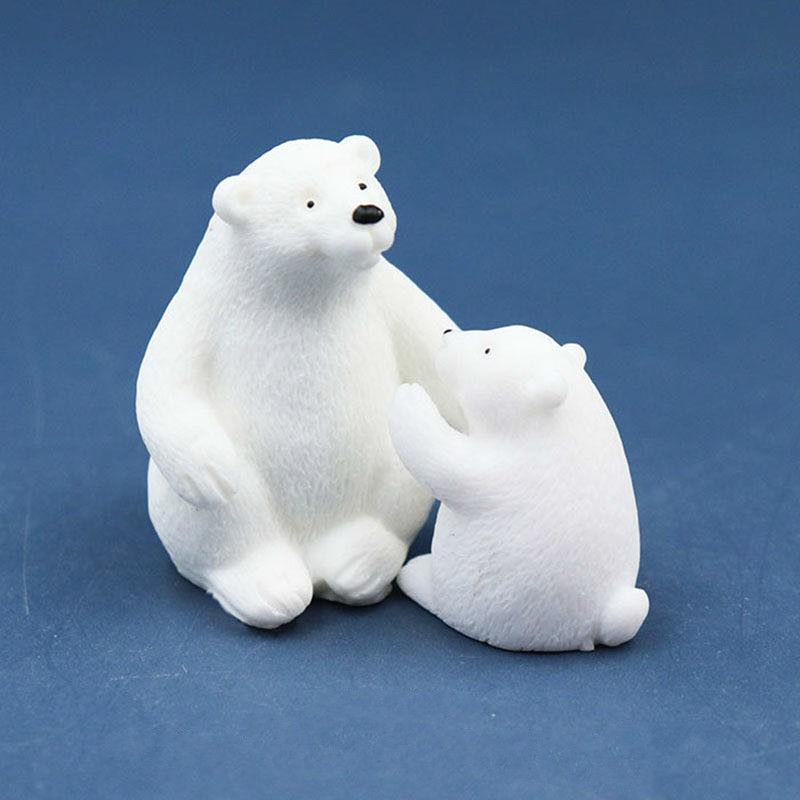 2 шт., миниатюрные миниатюры с мультяшными животными и медведями, мини-фигурки из ПВХ, ремесло, террариум с мхом, микропейзаж, сказочное украшение для сада