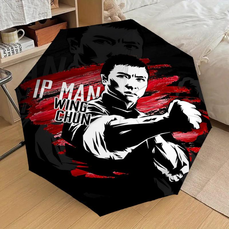 1PC IP MAN WING CHUN Umbrella-8-Rib Reinforced, Automatic Open, Lightweight & Durable, Cute Fashion Accessory for Outdoor, Beach, or Casual Use, Beach