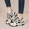 Women's Platform Sneakers Spring Autumn Casual Sports Height Increasing Vulcanized Shoes Color Blocking Lace Up Tennis Female