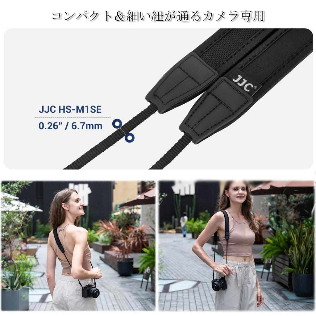 JJC Slim Camera Neck Strap for Sony Fujifilm X Canon EOS PowerShot and Other Cameras with a Thin Significantly Reduces and Prevents Adjustable ZV-E10