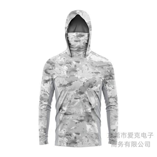 SIMMS Fishing Suit Fly Fishing Luya Hoodie Summer Men's Long Sleeve Sunscreen Clothing Hooded Mask Quick Drying Breathable