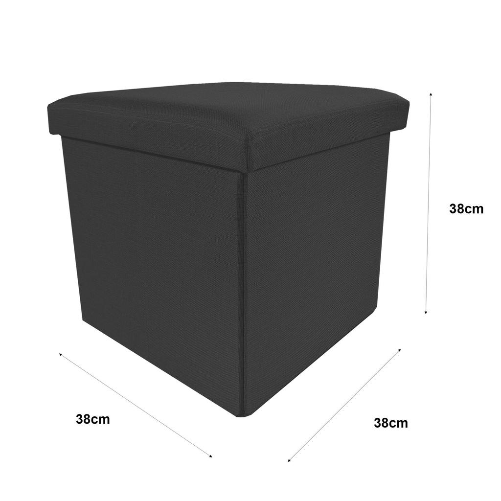 Folding Square Storage Ottoman Pouf 38x38x38cm | Nyana Home | Large Storage | Ottoman Style | Durable Polyester