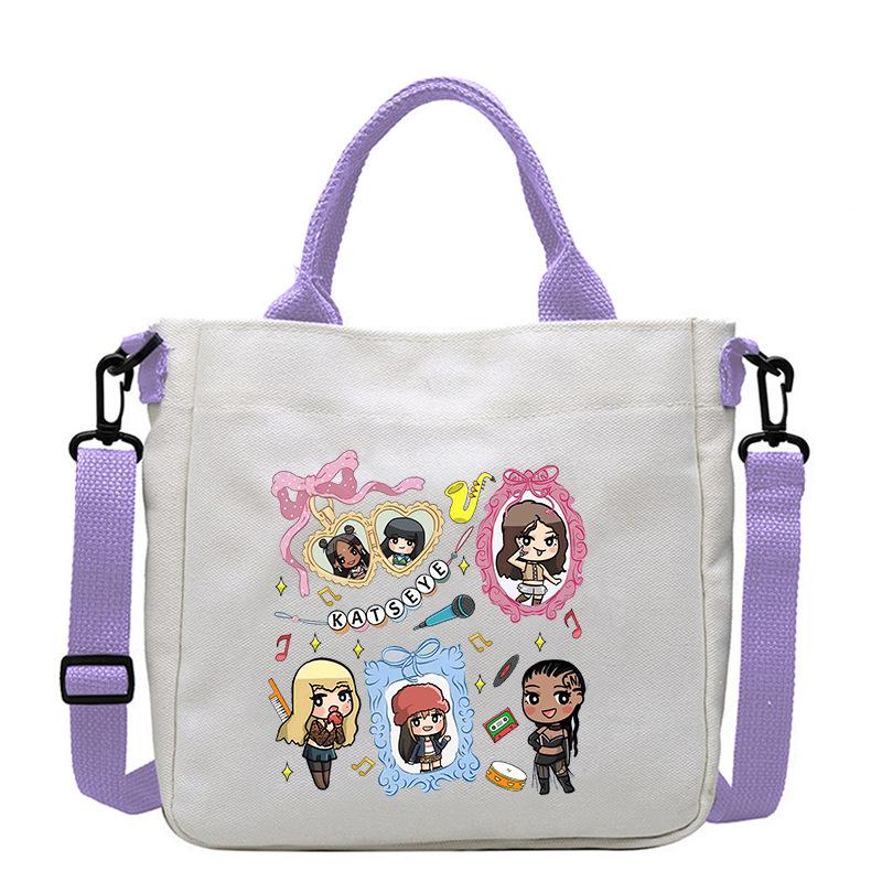 KATSEYE Girl Group Print Canvas Bag Women Tote Crossbody Shoulder Bag for Work Casual 601123-18