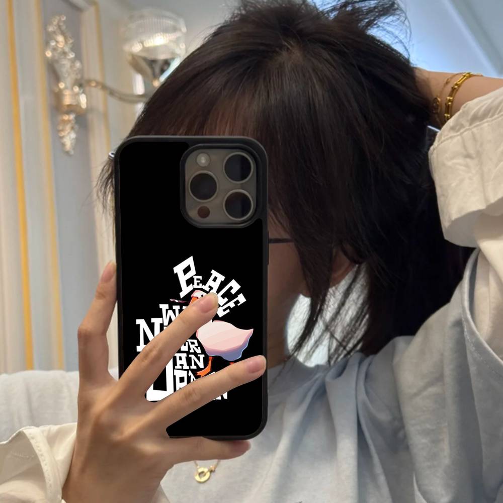 Мультяшная забавная утка Для iPhone 17 16 Pro Max Air 13 12 Mini 14 15 Plus 11 Задняя крышка из ПК+ТПУ