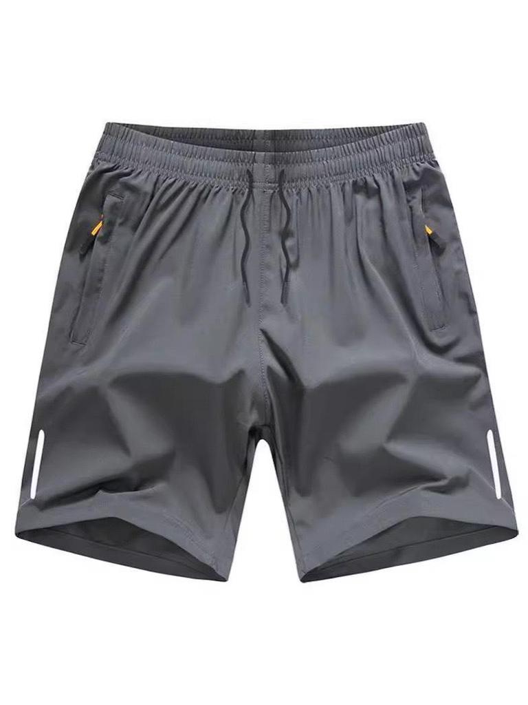 Мужские спортивные шорты из ледяного шелка с быстрой сушкой - Повседневная пляжная одежда средней длины для бега, доступны большие размеры