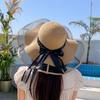 UV Protection Bow Straw Hat Weave Outdoor Visor Cap Fashion Sun Protection Cap  Vacation
