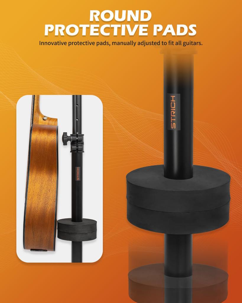 Стойка для гитары STRICH с 4 регулируемыми уровнями для акустической электрогитары, бас-гитары, банджо, стойка для мультигитары, 4 держателя, черная FH-S4