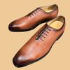 Fashion New Brown Derby Shoes for Men Yellow Mixed Colors Lace-up Round Toe Business Mens Formal Shoes Size 38-46