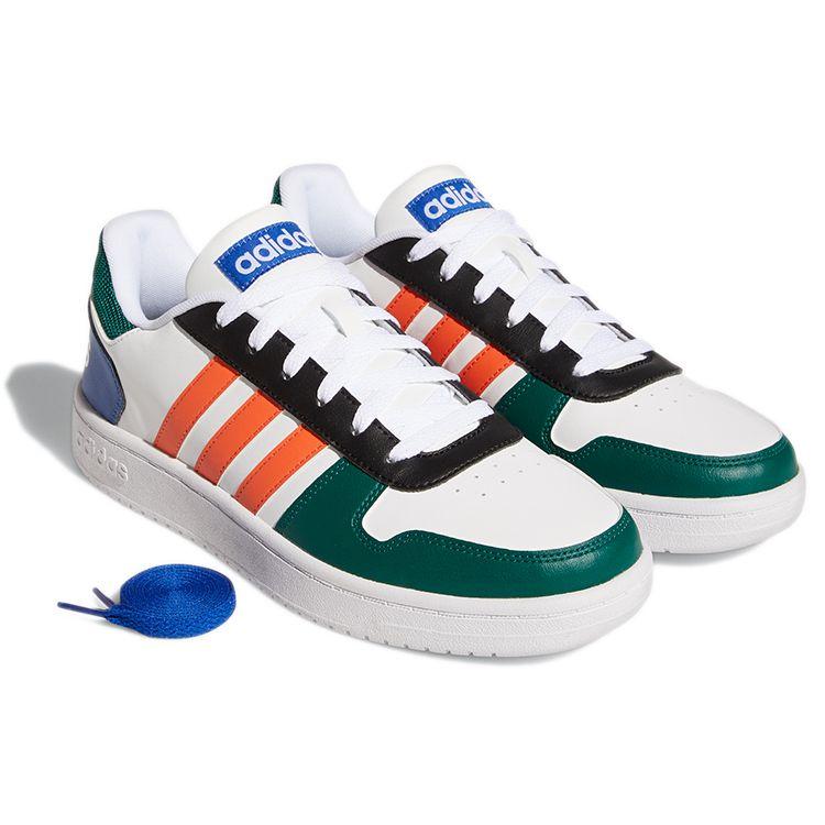 adidas Neo Hoops 2.0 Прочные низкие ретро баскетбольные кроссовки Мужские кроссовки Белый Зеленый Оранжевый GY5898