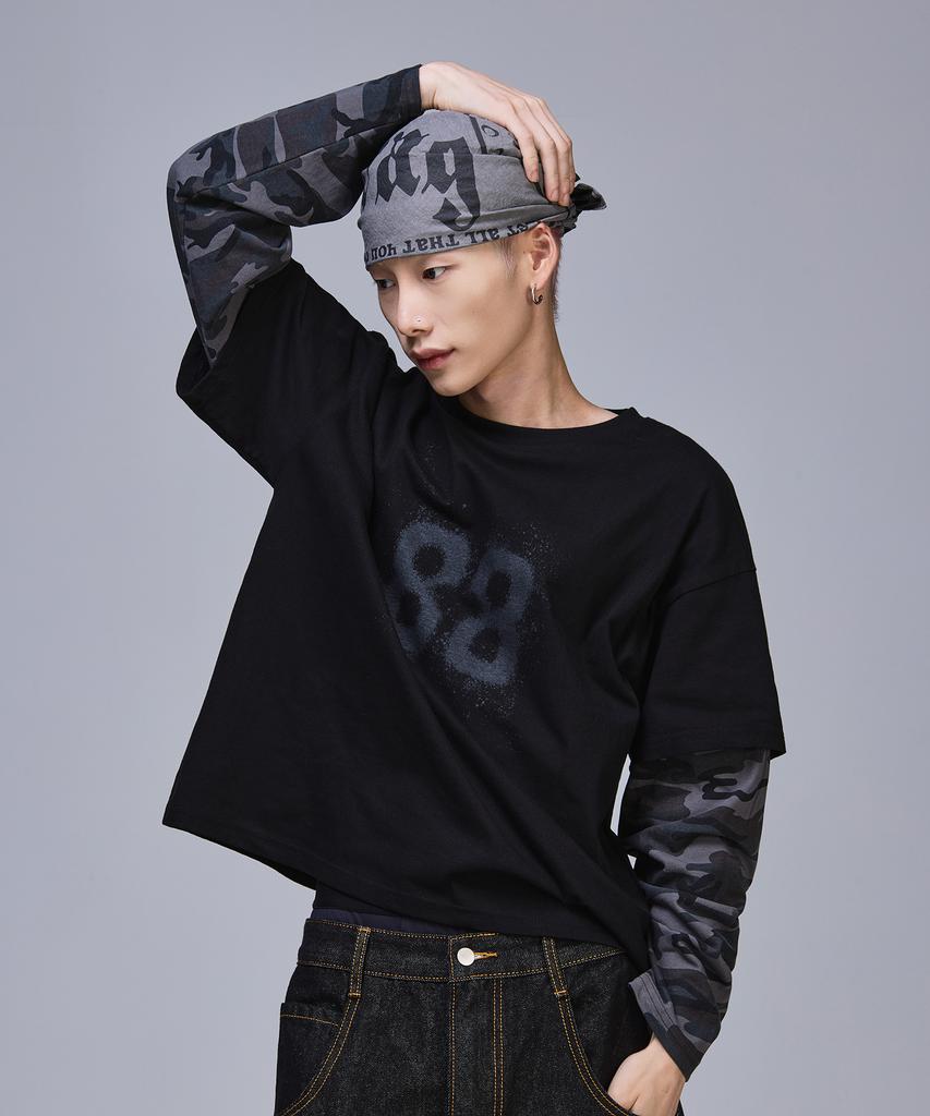 SCALLYWAG 88 Crop Layered Long Sleeve [Camo]