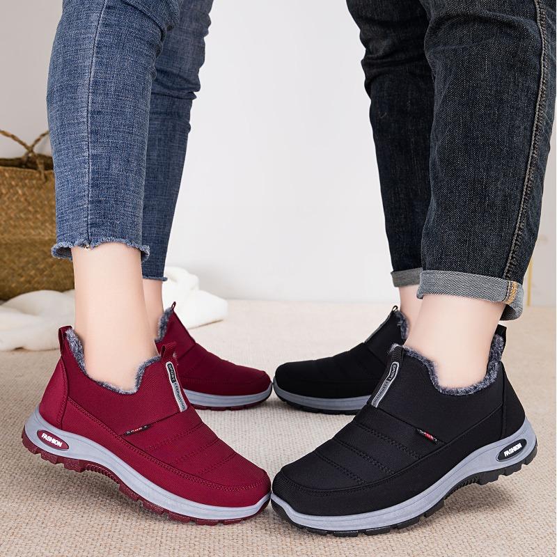 Shoes Men's Cotton Shoes Men's and Women's Snow Boots One Pedal To Keep Warm Middle-aged Dad Shoes Fleece Thickened Men's Short Boots