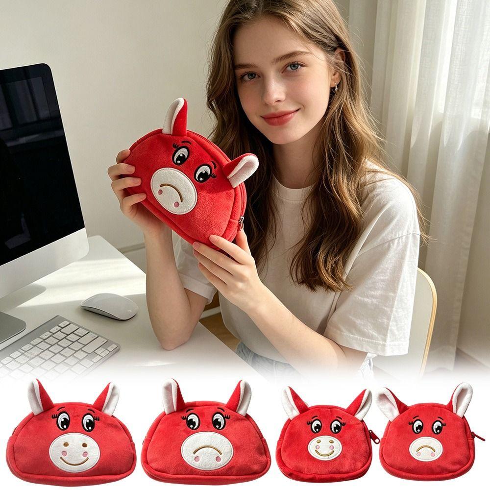 Large Capacity Pencil Case Plush Stationery Pouch Cartoon Earphone Pouch  Stationery Organizer