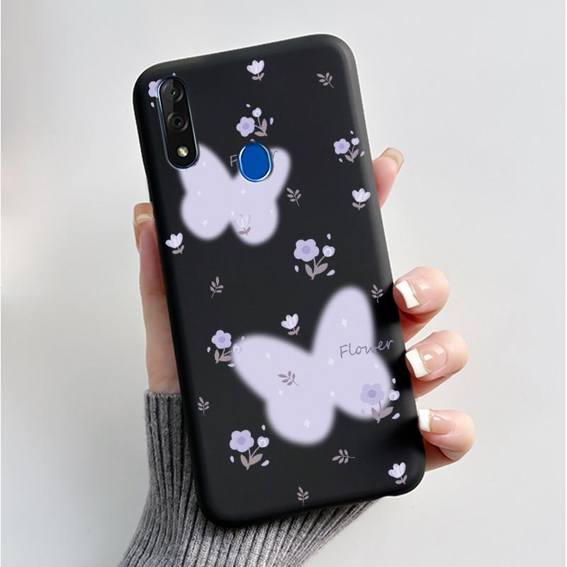 Чехол с рисунком для ZTE Blade V10 Fundas Ударопрочный Coque Capa Мягкий силиконовый Черный корпус Милый цветочный мультяшный чехол