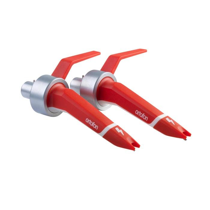 Ortofon Concorde MKII Twin Digital DJ Cartridge Headshell Integrated 2-Pack Stylus Flight Case Included DJ Play/Listening Dual-Purpose Red