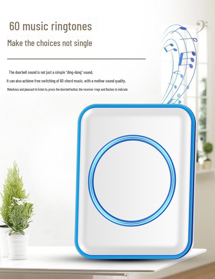 Self-Powered Wireless Doorbell with Flashing Lights and Sound for Long-Distance Use, Ideal for Elderly, Deaf, and Mute.