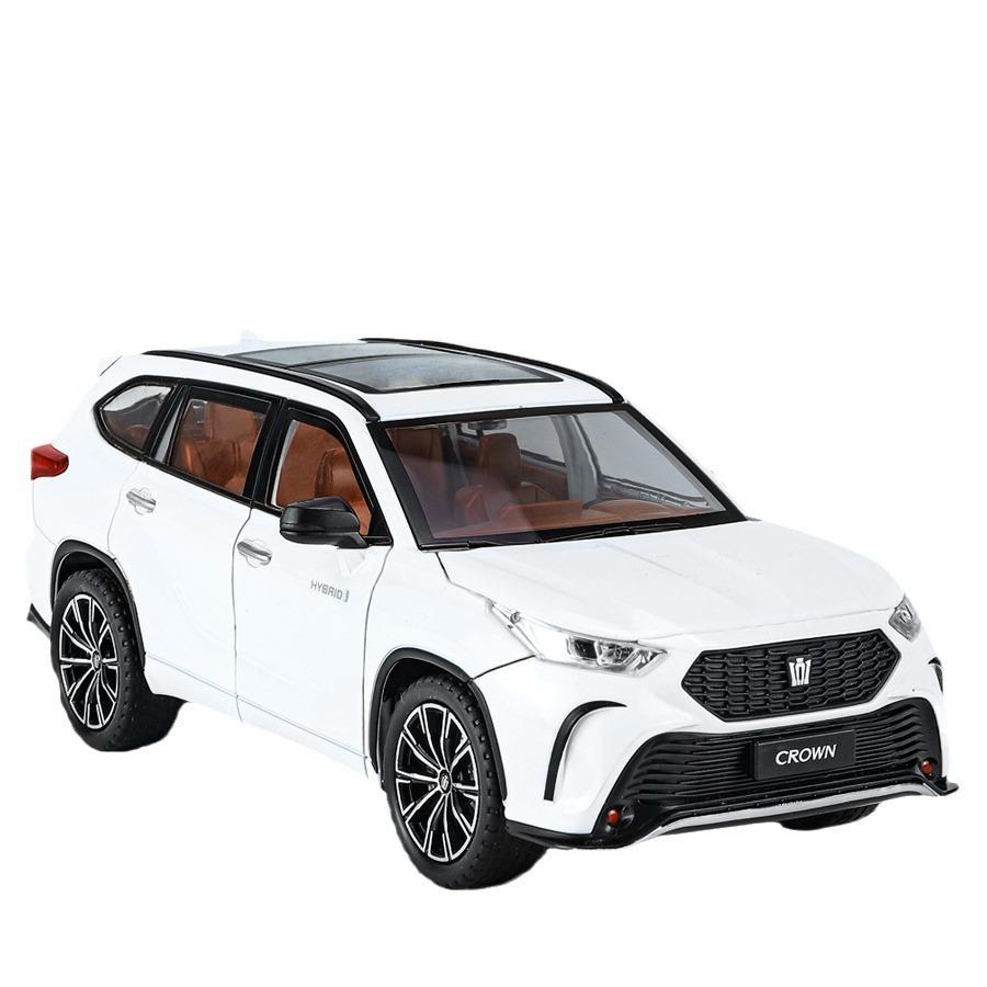 1/24 Toyota Crown KLUGER SUV Модель автомобиля из литого металла Игрушечные внедорожники Высокая имитация Звук и свет Коллекционные предметы Подарок детям