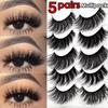 5 Pairs  Style 3D Soft Mink Hair False Eyelashes Fluffy Lashes Full Strips Handmade Eye Extesnion