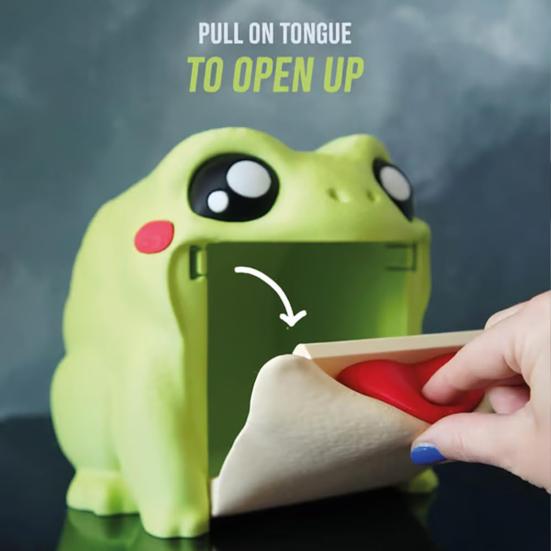 Диспенсер для туалетной бумаги Лягушка Веселый интерактивный откидной живот 3D-печать Контейнер для рулонной бумаги Коробка для салфеток Лягушка Украшение для ванной