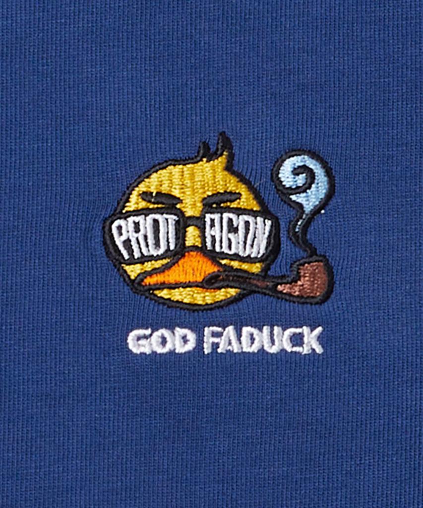 PROTAGON Футболка с длинным рукавом God Faduck (синий)