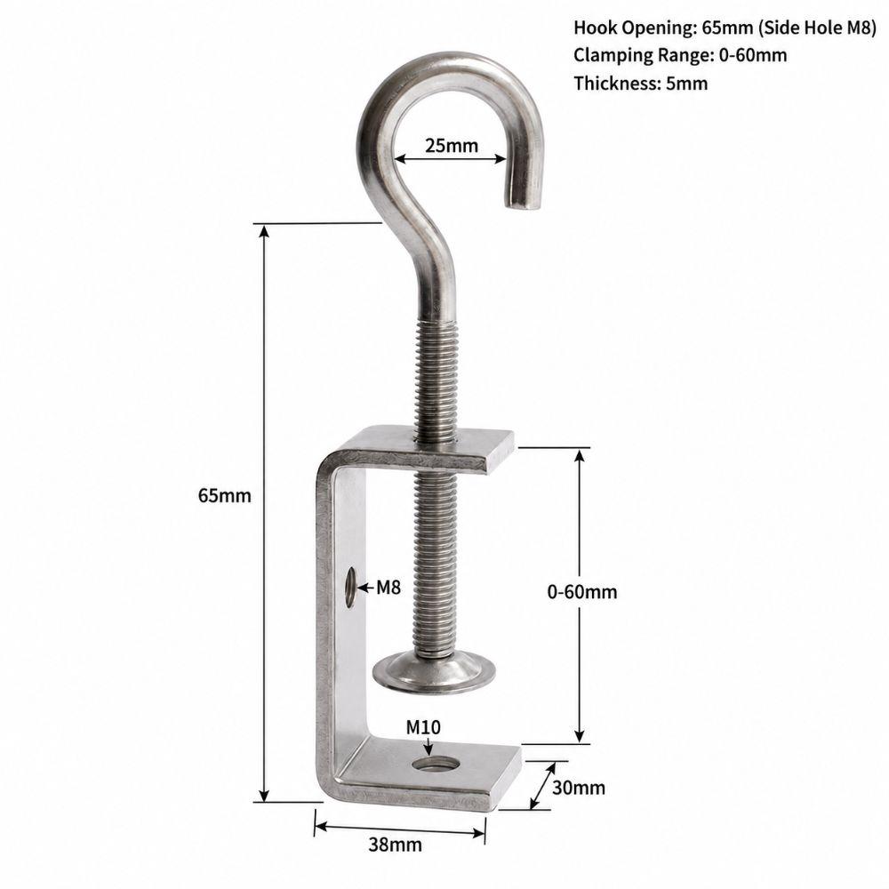 Pull Ring C-clamp Adjustable Fixed Holder Clip High Quality Square Clamp  Hardware Fasteners
