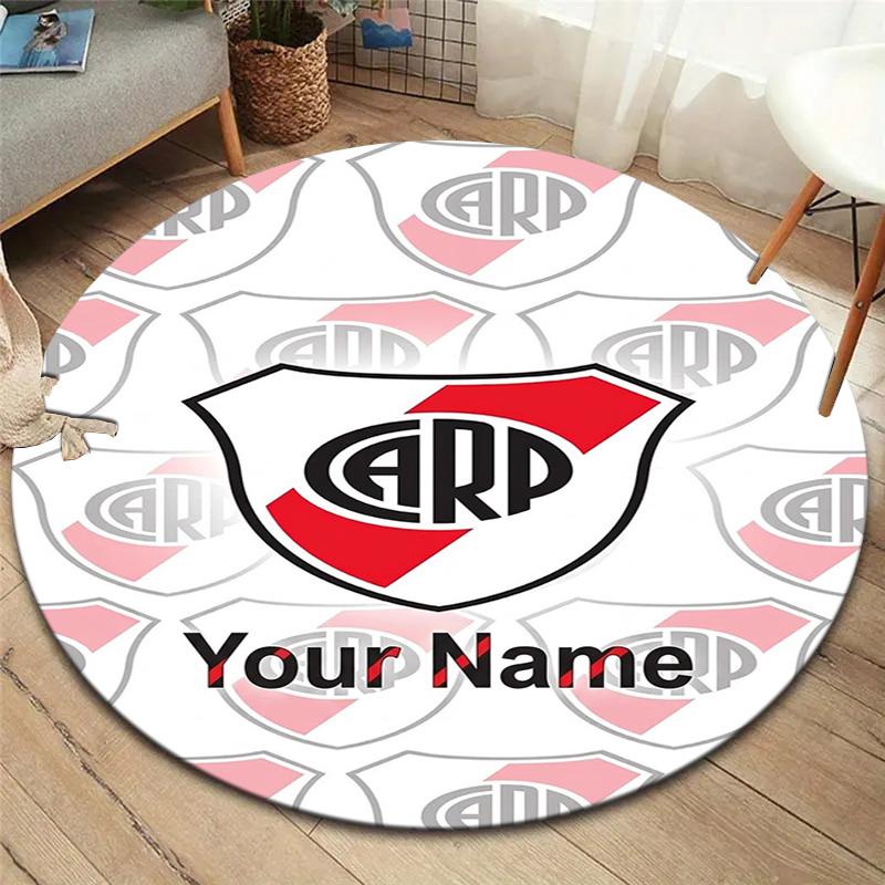 Dragon Crest Custom Name Round Area Rug Carpet Rug For Living Room Bedroom Sofa Playroom Decor Nonslip Floor Mat