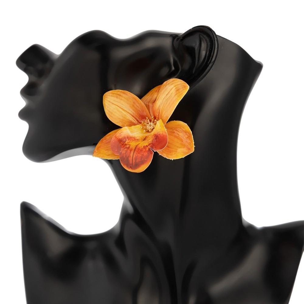 Orchid Clavicle Chain Cloth Simulation Flower Earrings Fashion Flower Necklace Charm