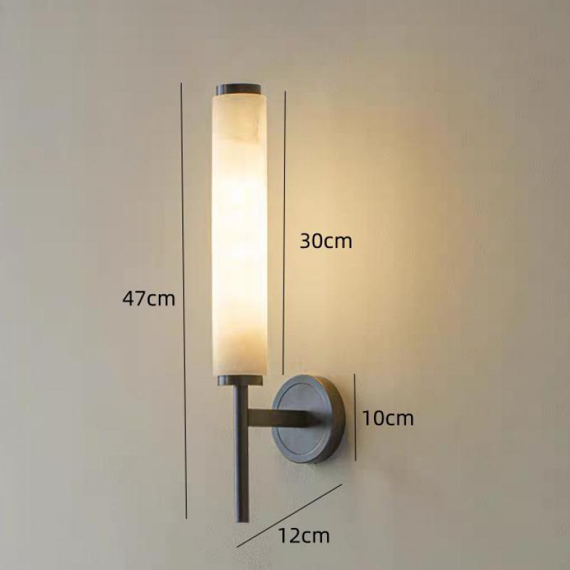 American Art Artificial Marble Led Wall Lights Black Copper Color For Foyer Tv Background Bathroom Bedroom Sconce Good Packaging