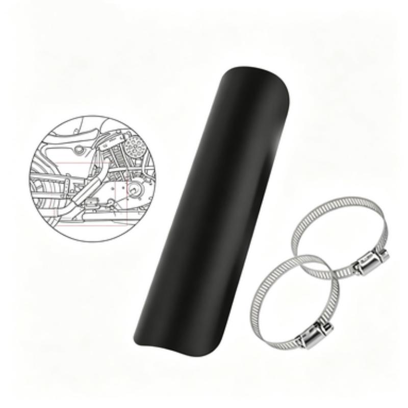 Motorcycle Exhaust Heat Shield Cover with Clamps for Harley Cruisers