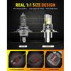 H4/9003/HB2 Bulb For Motorcycle, 15000LM 600% Super Brighter, 1:1 Halogen Size, 6500K Cool White, 60000Hrs Long Service Life With Cooling Fan, Plug