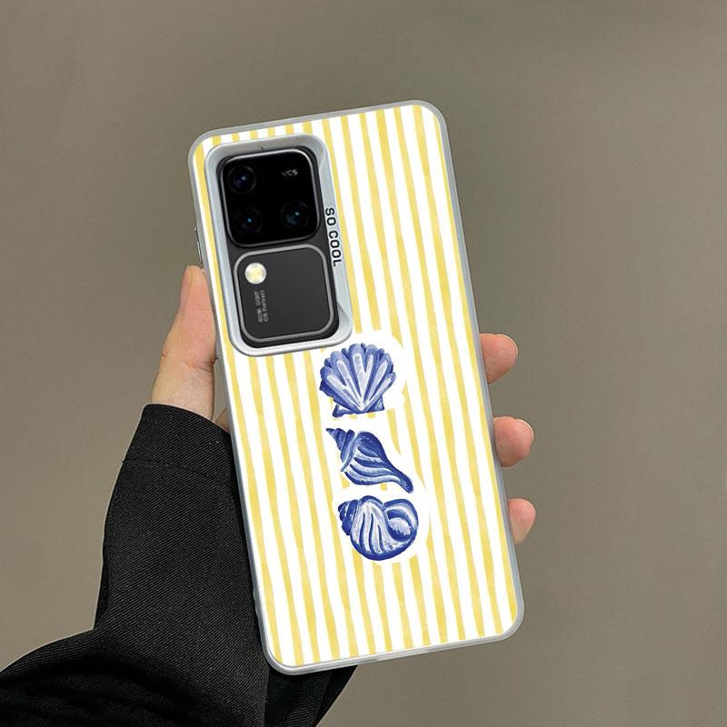 Для Samsung Galaxy S25 S24 S23 S22 Ultra Plus S21 S23 S24 FE Лазерный Чехол для Телефона Разноцветные Морские Организмы Полосатая Базовая Расцветка Чехлы
