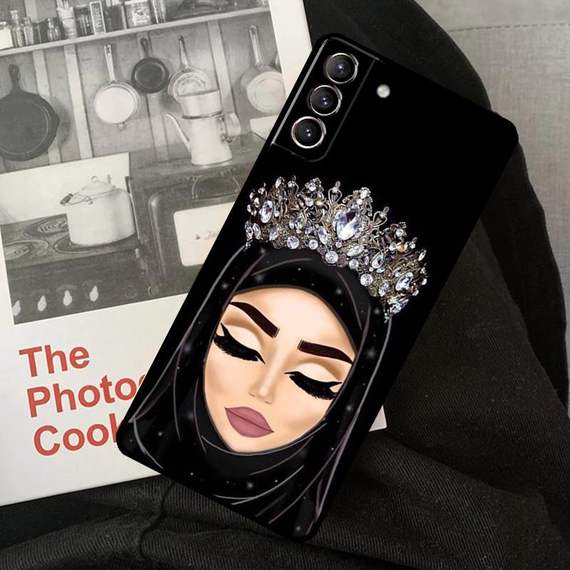Muslim Islamic Girls Arabic Hijab Phone Case For Samsung Galaxy S23 S22 S24 Ultra S20 S21 S24 FE S9 S10 Plus Note 10 20 Ultra