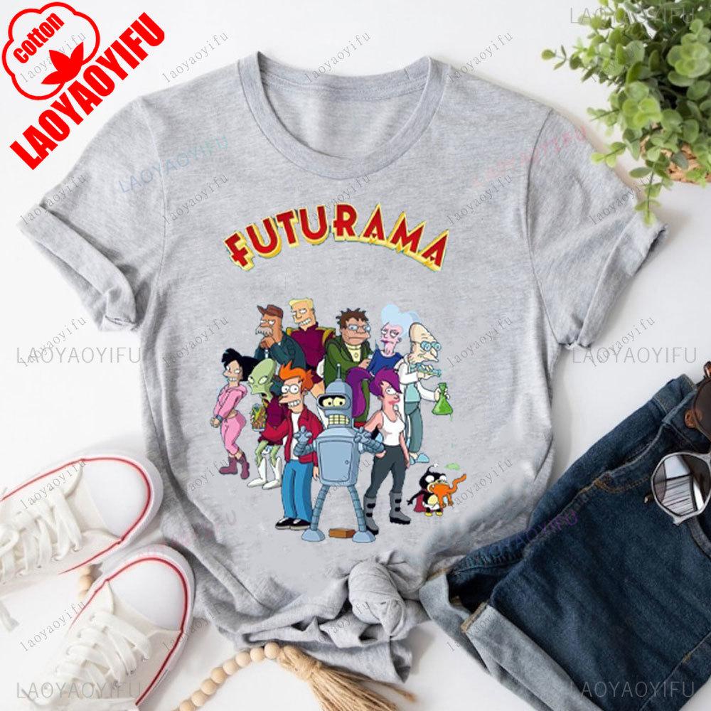 FFuturama Retro Robot Print T Shirt Unisex Clothing Bender Evolution Geek Graphic Tshirts Women Unisex Harajuku Casual Top Clothing