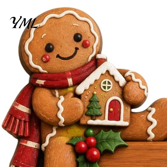 Festive Home Accents Christmas Wooden Door Topper, Funny Snowman Nutcracker Penguin Angel Santa Claus Ornament Frame Corner Sign for Window